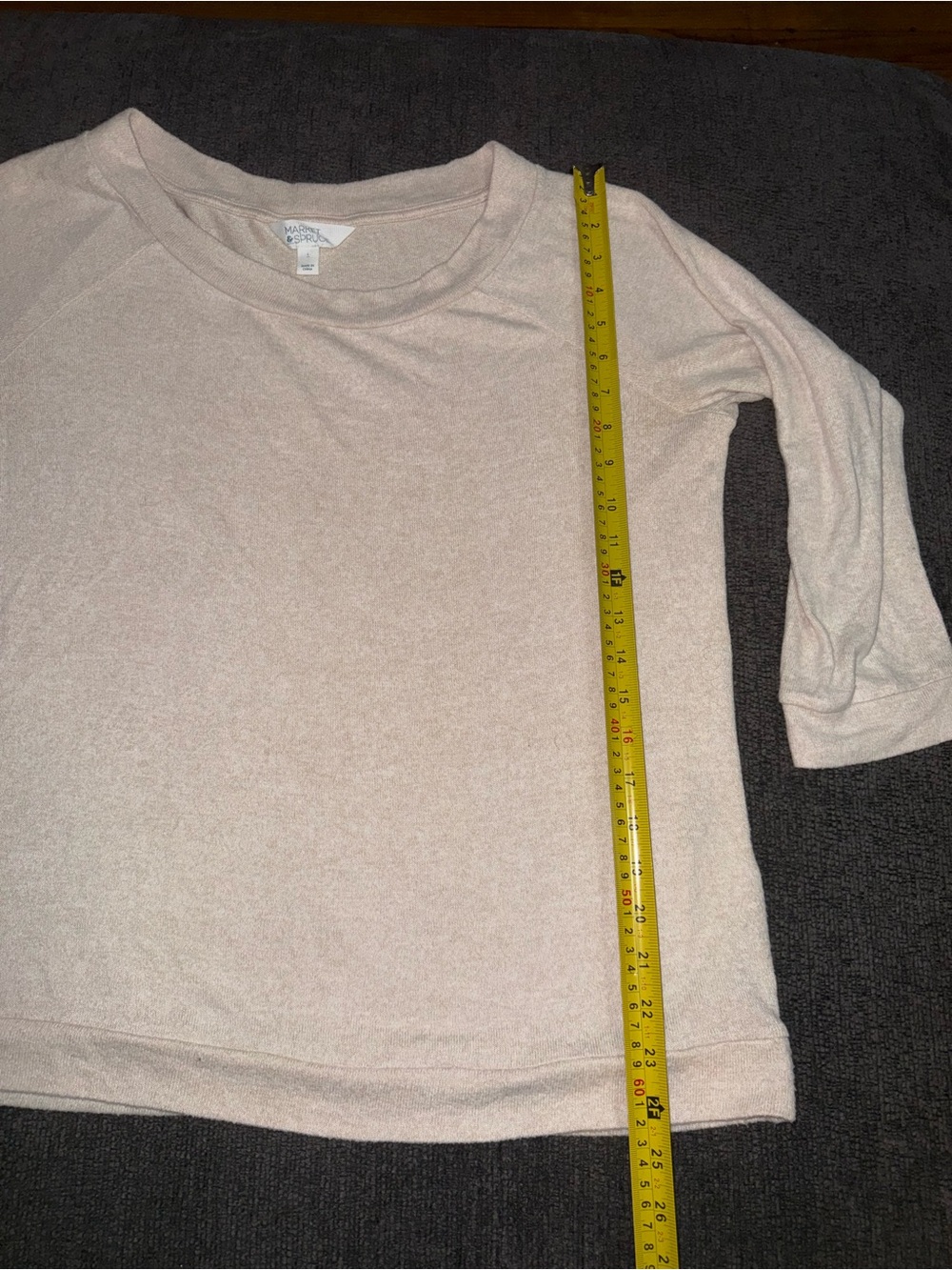 Market & Spruce Oatmeal Knit Pullover Top Women’s Large 3/4 Sleeve Casual - Picture 4 of 7